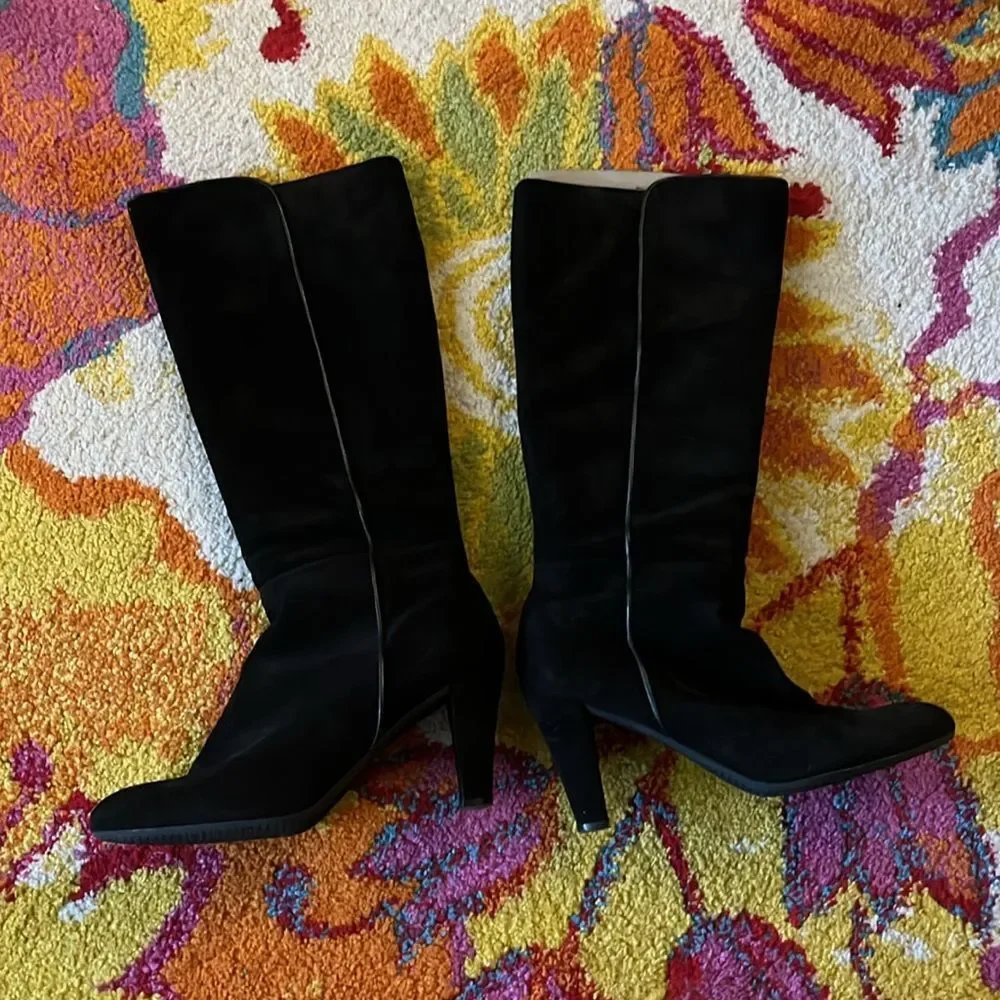 ERIC MICHAEL KNEE HIGH LEATHER SUEDE BOOTS SIZE 10